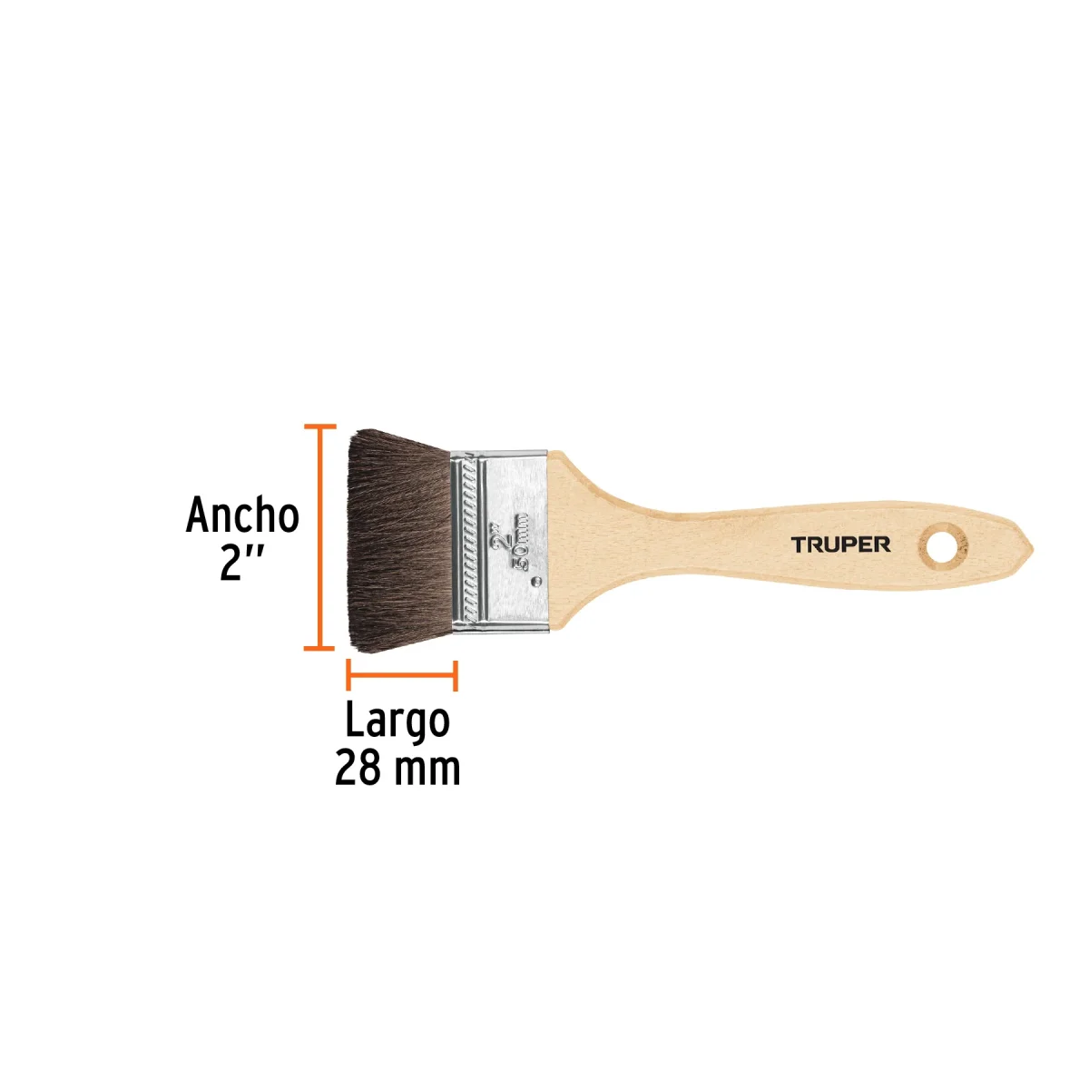 brocha-2-pulgada-mango-madera-pelo-camello-1-pieza-truper-12468 - Imagen 4