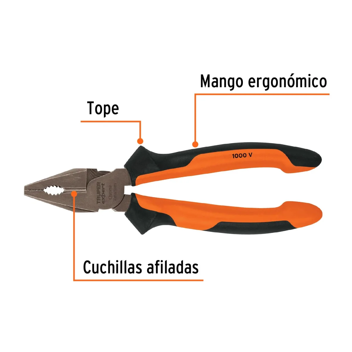 pinza-electricista-8-pulgada-mango-comfort-1-pieza-truper-t201-8x-17330 - Imagen 3
